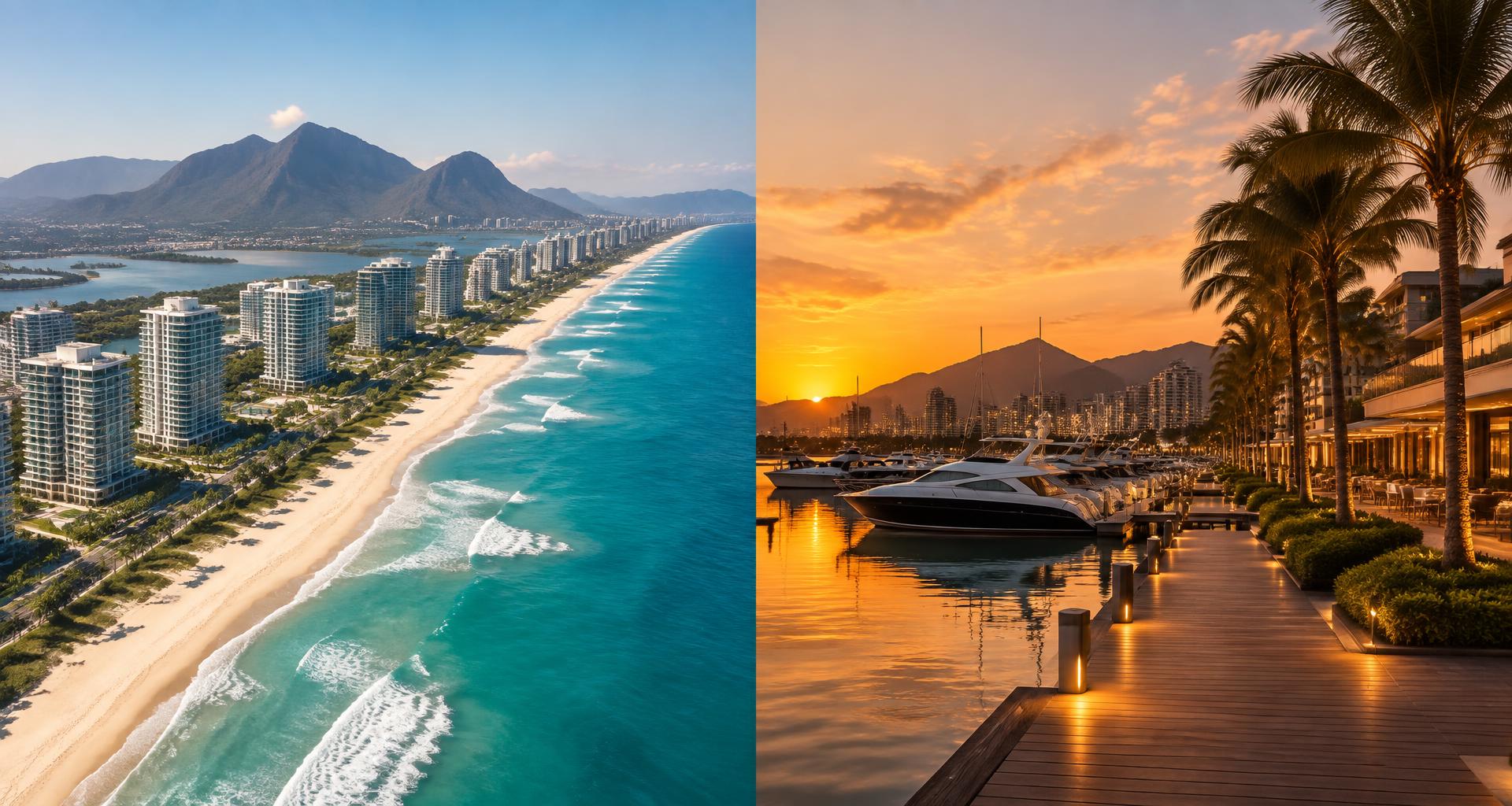 Vista aérea da orla da Barra da Tijuca